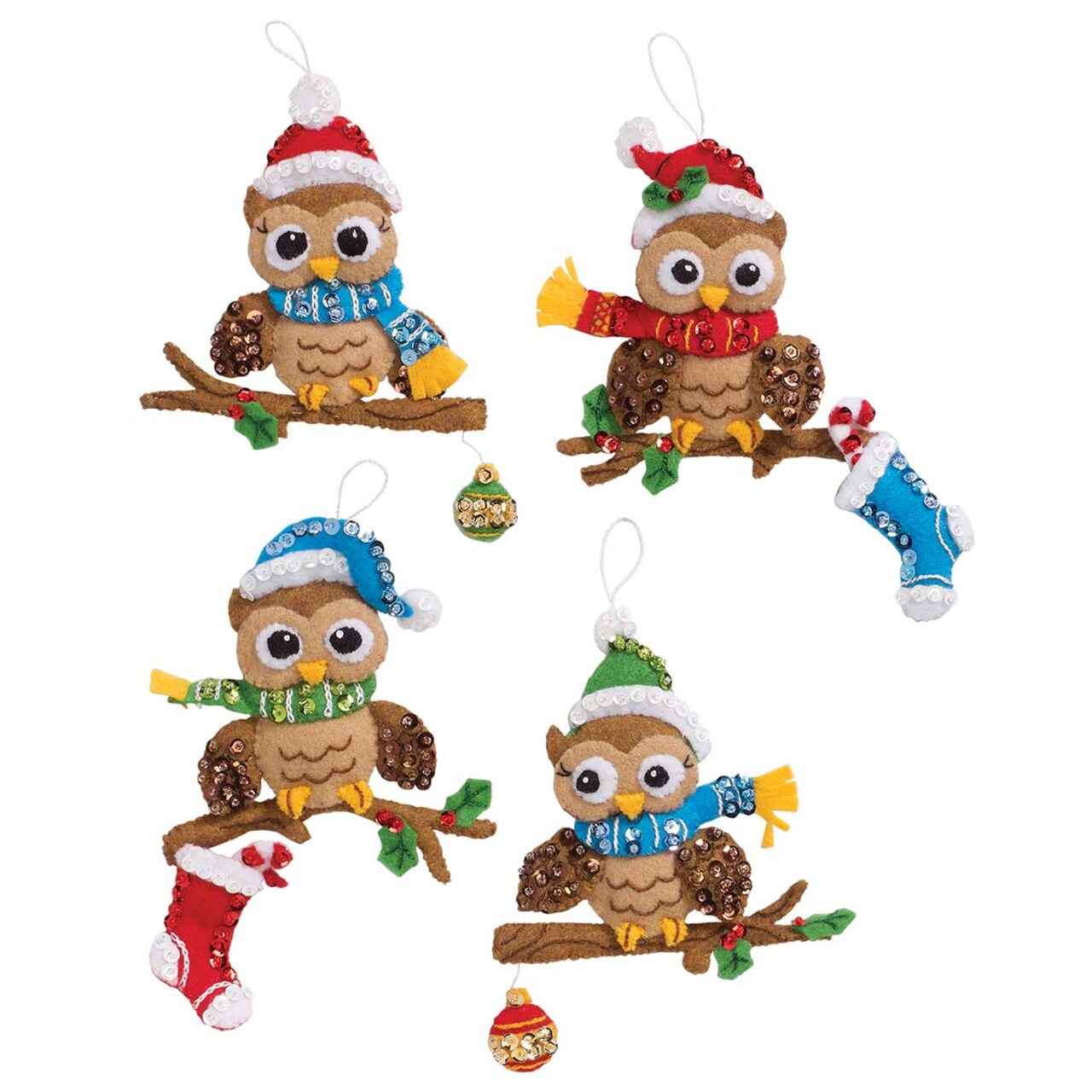 Bucilla Christmas Owl Ornament Kit